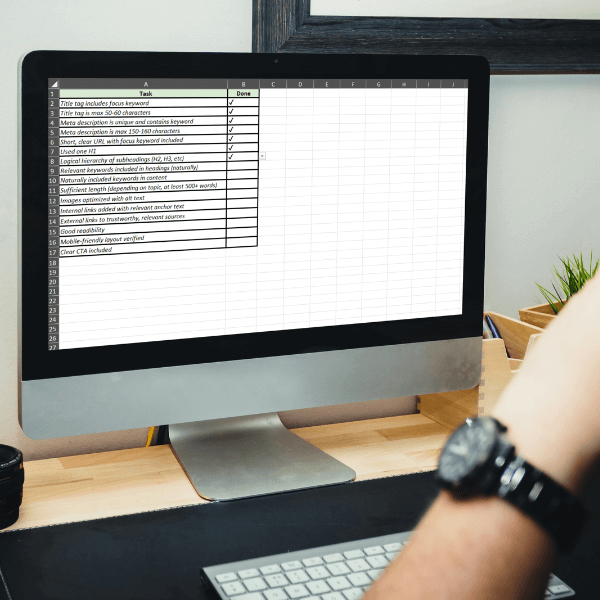 Mockup Free on-page seo checklist